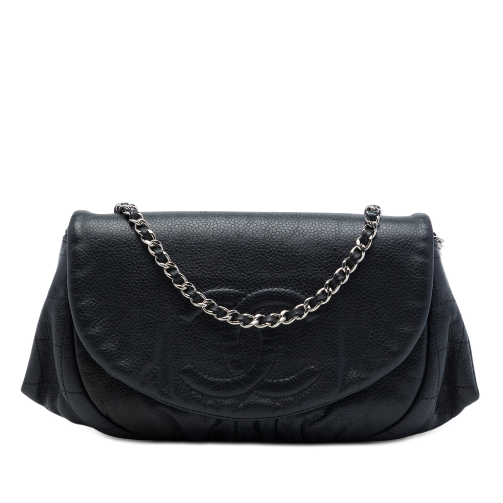 Pre-Loved Chanel CC Caviar Half Moon Wallet on Chain